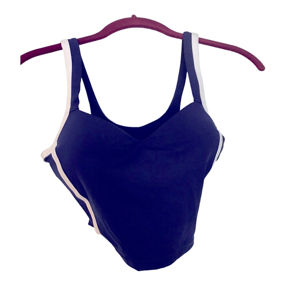 Xexymix padded blue crop top size medium